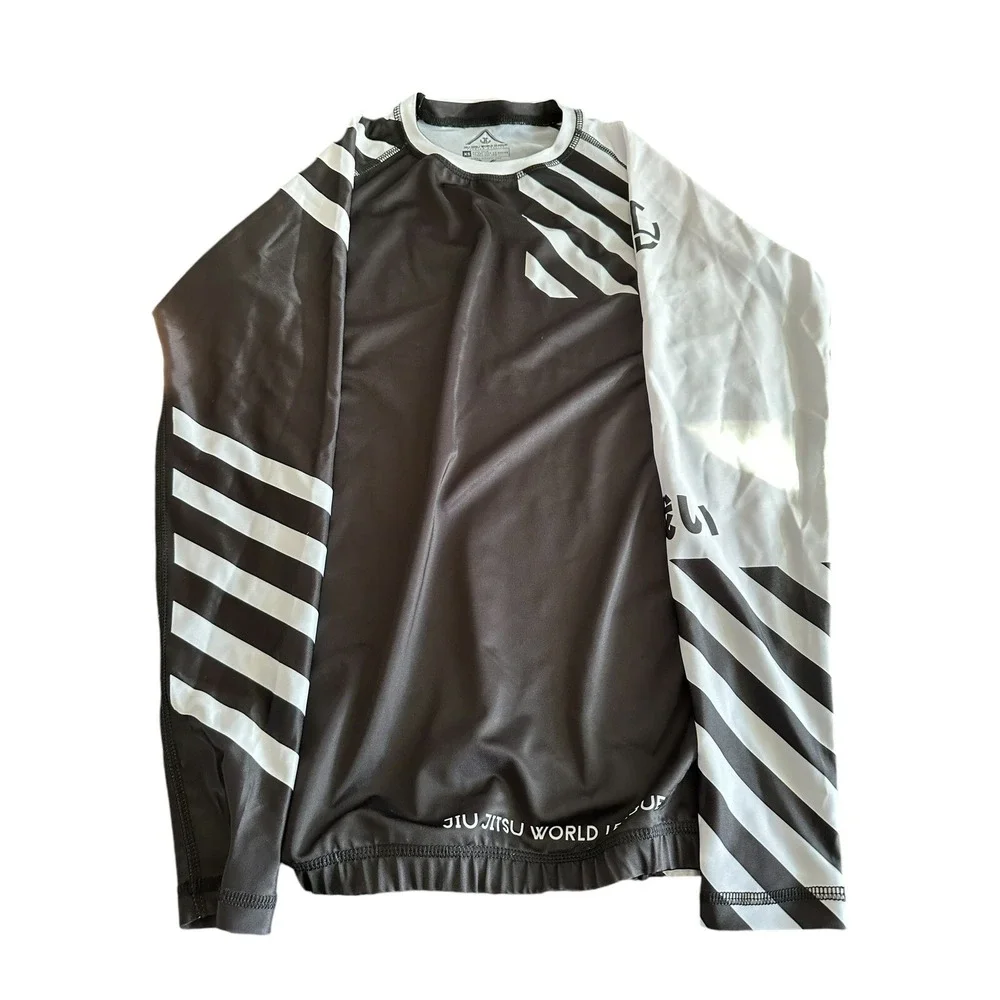 Adult Jiu Jitsu World League Rashguard Extra Small Brand New Black And White BJJ